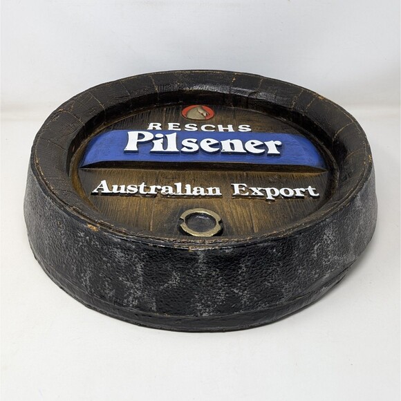 Vintage Reschs Pilsener Beer Barrel 3D Foam Sign 16" Australian Export Pilsner - Picture 5 of 6